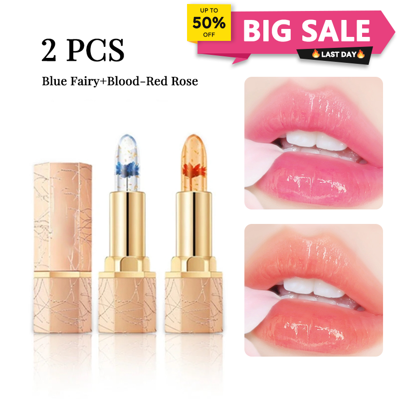 🔥LAST DAY - BUY 1 GET 1 FREE JUST AUD$13.99 EACH👄Crystal Flower Temperature Color Change Jelly Lipstick