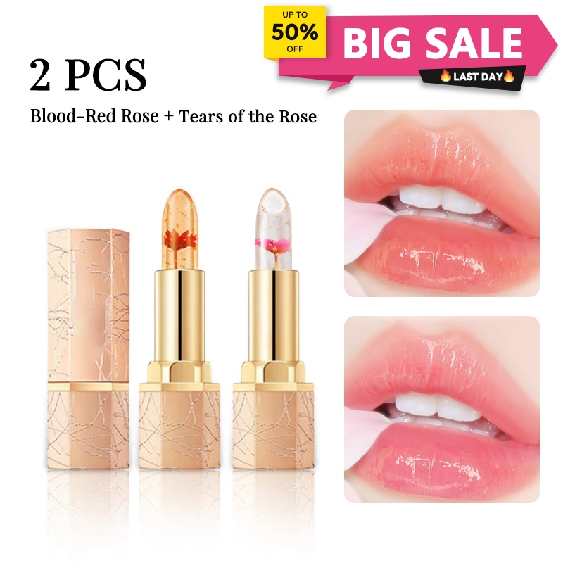 🔥LAST DAY - BUY 1 GET 1 FREE JUST AUD$13.99 EACH👄Crystal Flower Temperature Color Change Jelly Lipstick