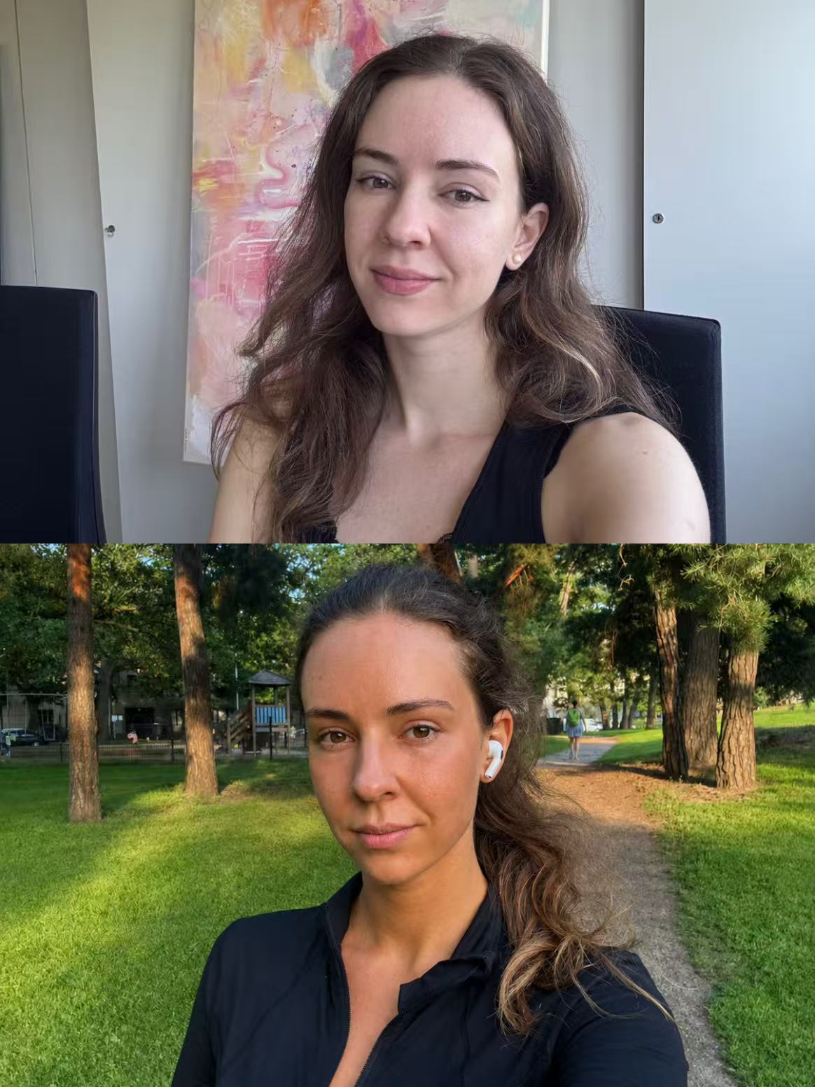 Customer before and after sun-free glow result