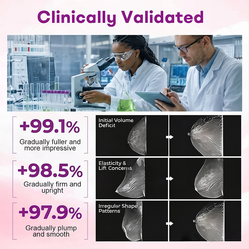 Clinically validated breast firmness and skin texture visual