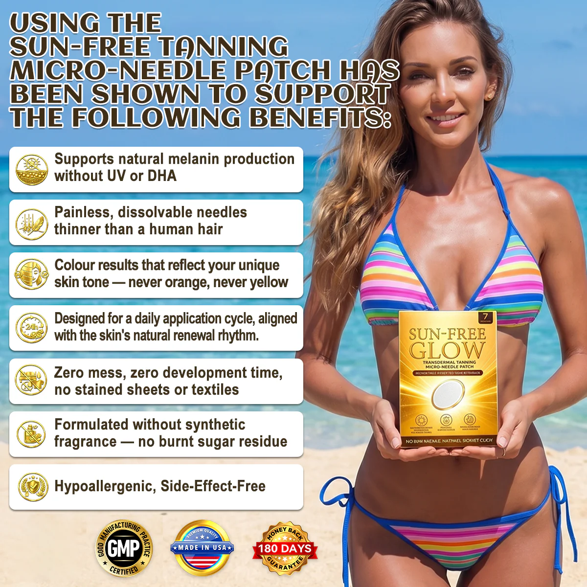 Advanced micro-needle technology for sun-free tanning