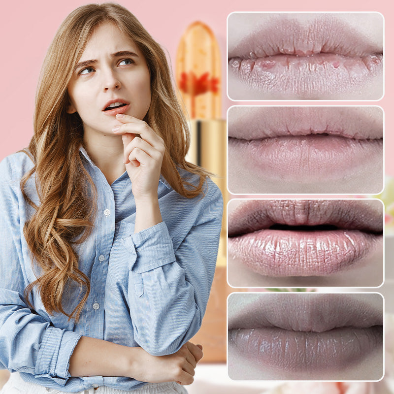 🔥LAST DAY - BUY 1 GET 1 FREE JUST AUD$13.99 EACH👄Crystal Flower Temperature Color Change Jelly Lipstick