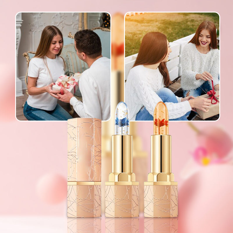 🔥LAST DAY - BUY 1 GET 1 FREE JUST AUD$13.99 EACH👄Crystal Flower Temperature Color Change Jelly Lipstick